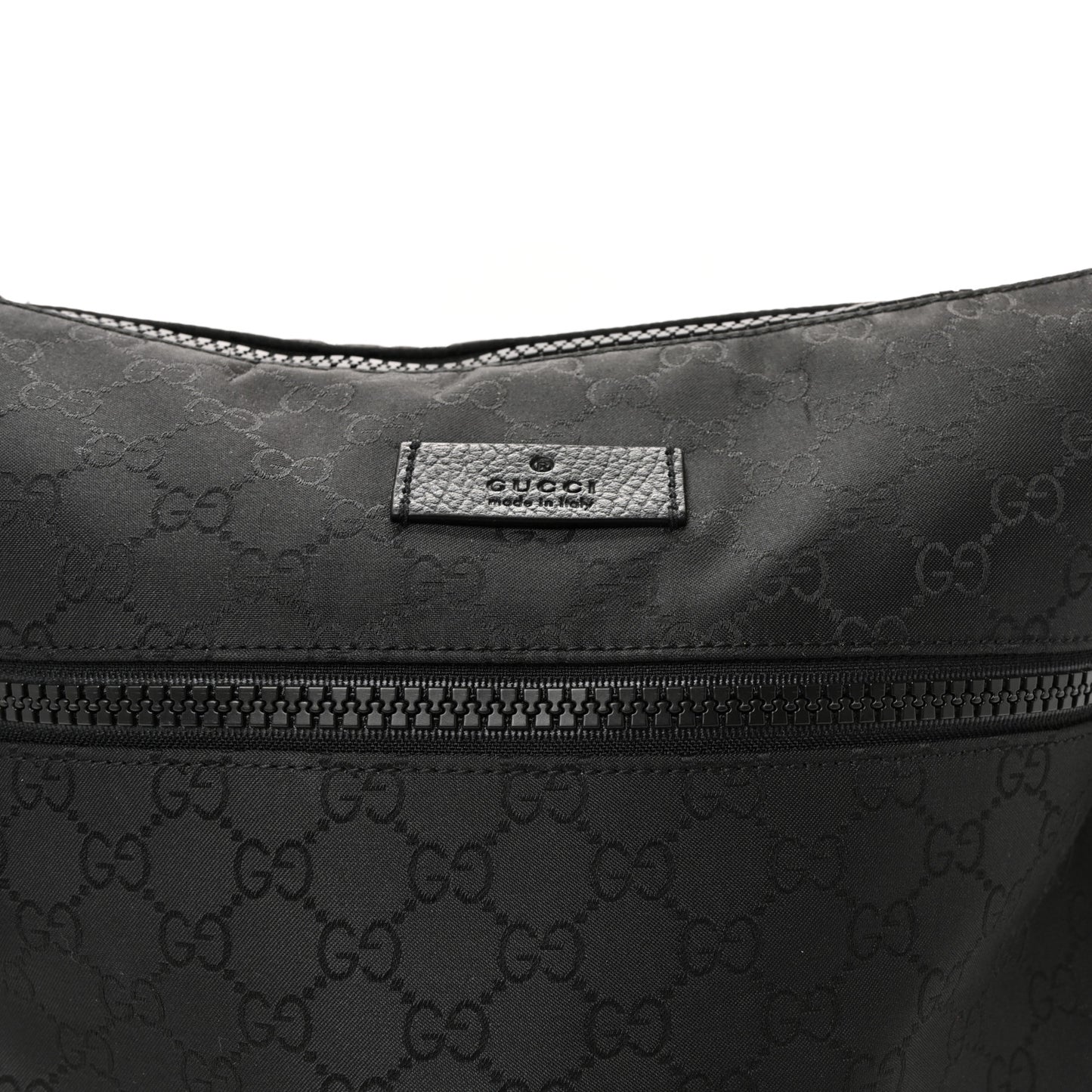 Nylon Monogram Medium Flat Messenger Bag Black