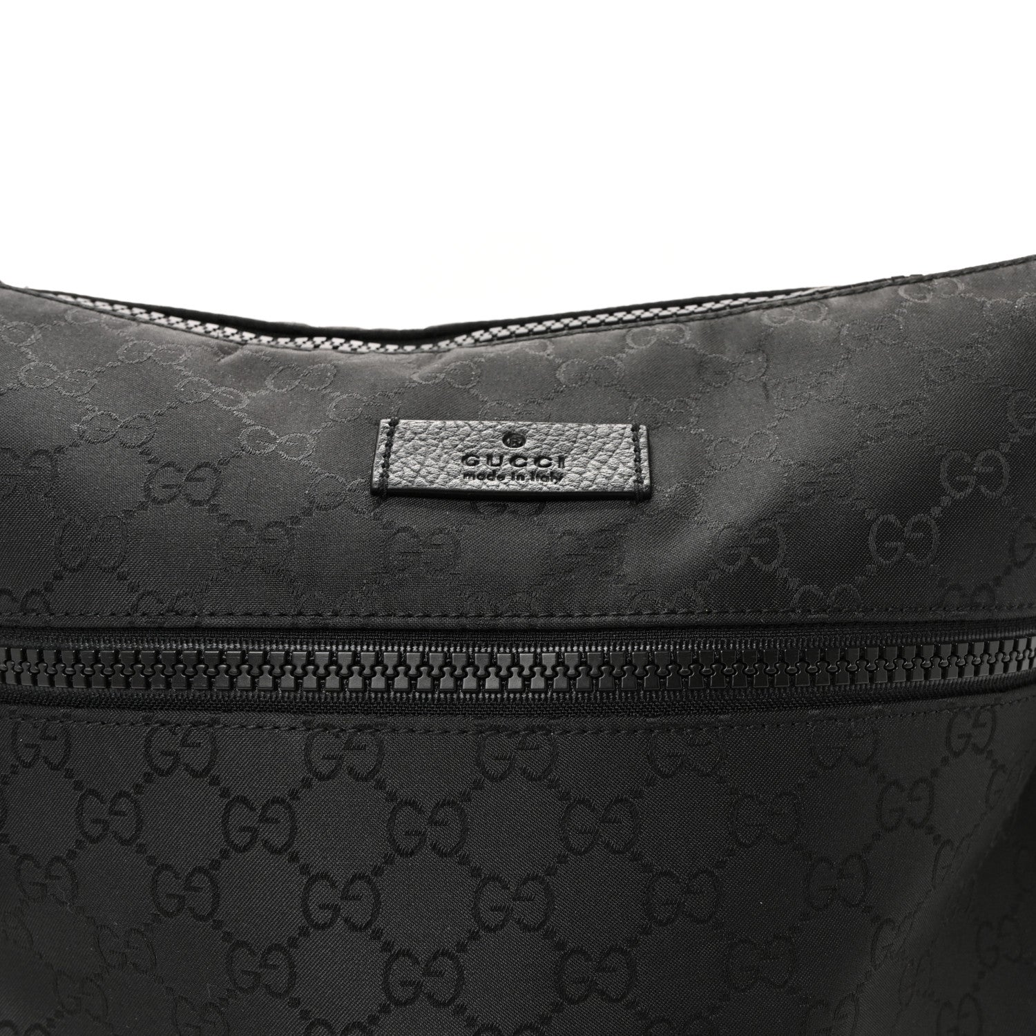Gucci Nylon Monogram Medium Flat Messenger Bag Black 14 of 19
