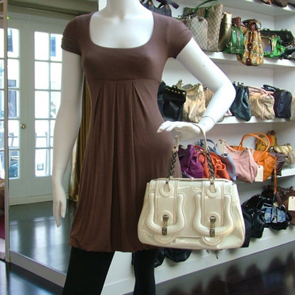 Fendi Toile Patent B BAG White 2 of 12