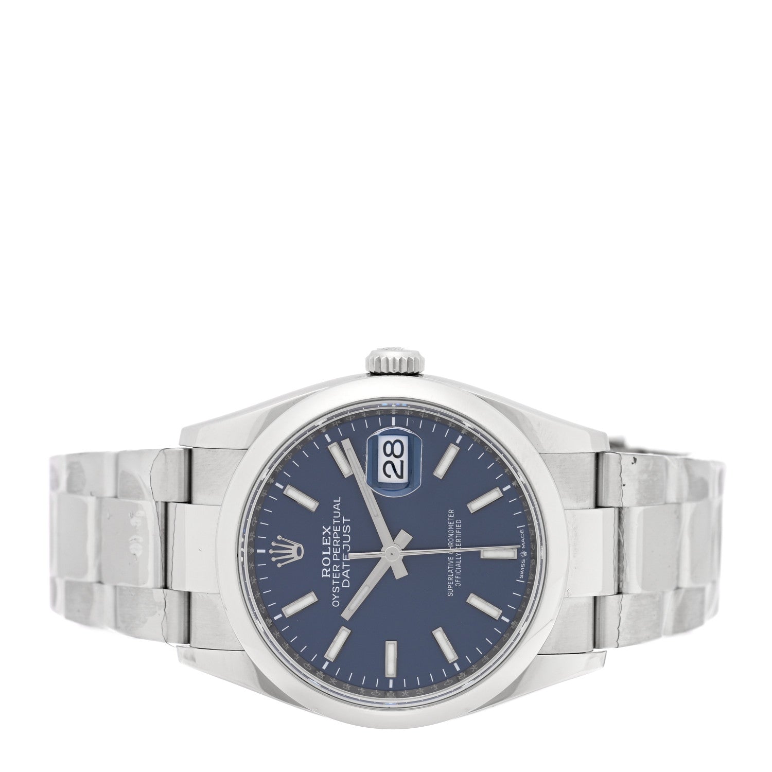 Rolex Stainless Steel 36mm Oyster Perpetual Datejust Watch Bright Blue 126200 2 of 5