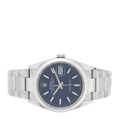 Rolex Stainless Steel 36mm Oyster Perpetual Datejust Watch Bright Blue 126200 2 of 5
