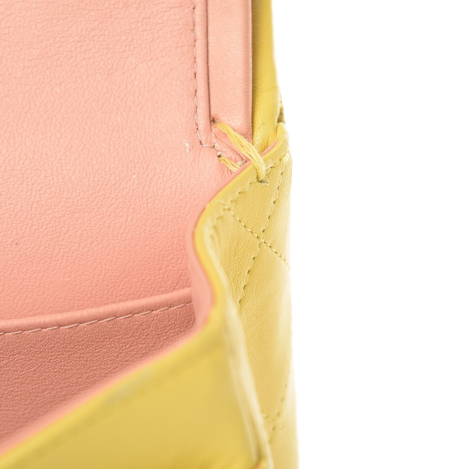 Chanel Lambskin Quilted Medium Double Flap Yellow 12 of 20