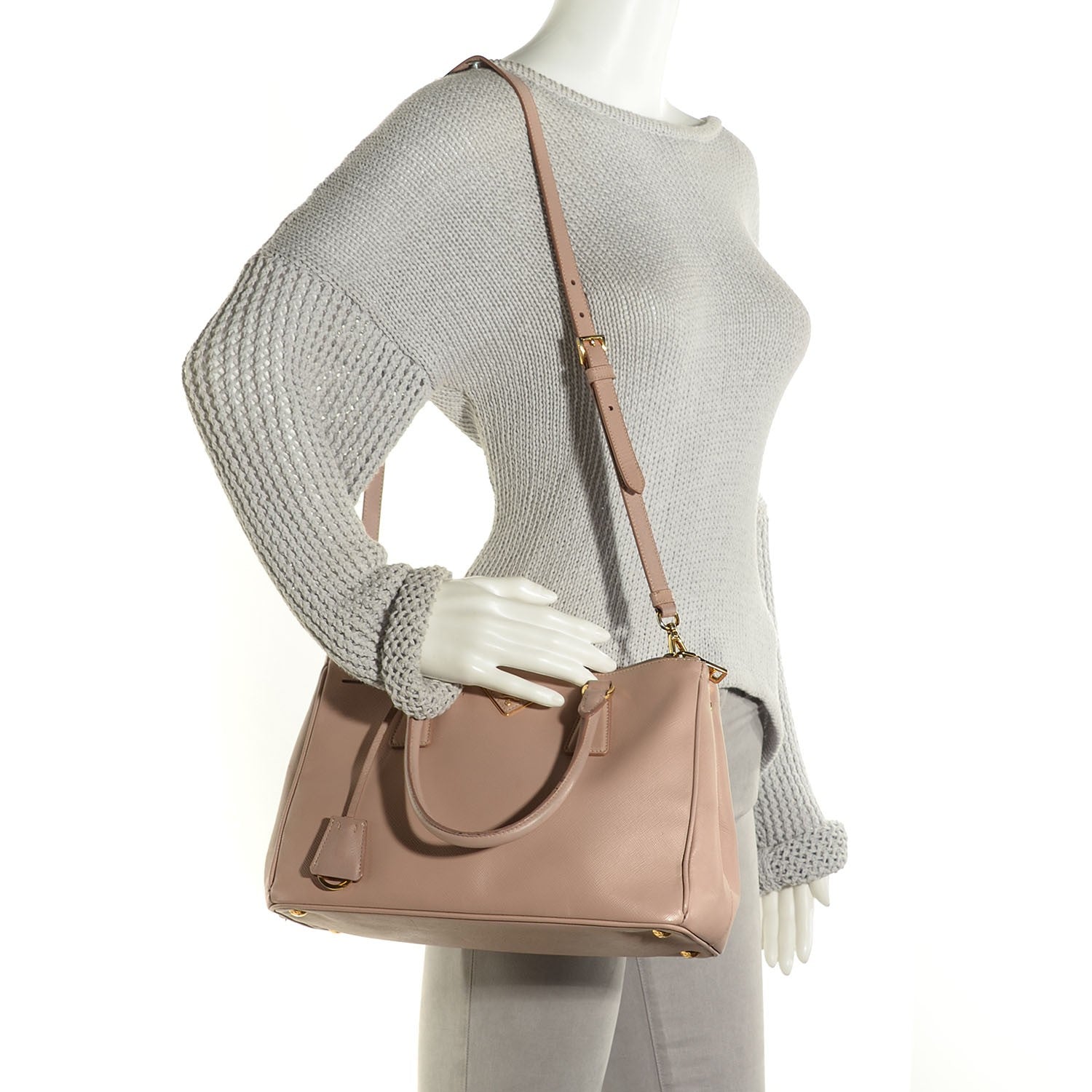 Prada Saffiano Lux Small Double Zip Tote Cammeo 2 of 11