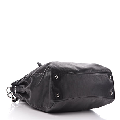 Prada Soft Calfskin Shoulder Bag Black 5 of 18