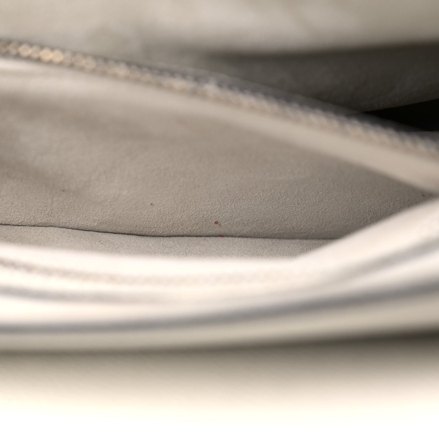 Grained Calfskin Saddle Bag White