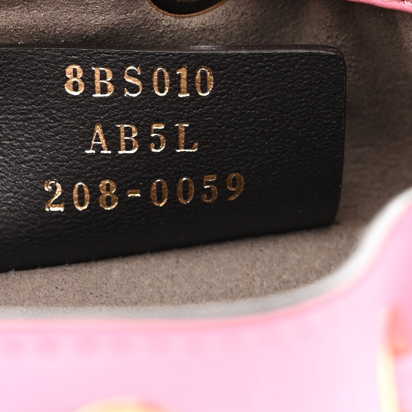 Raffia Vitello Seta F is Fendi Pequin Gingham Woven Mini Mon Tresor Bucket Bag Military Rosa Lollypop