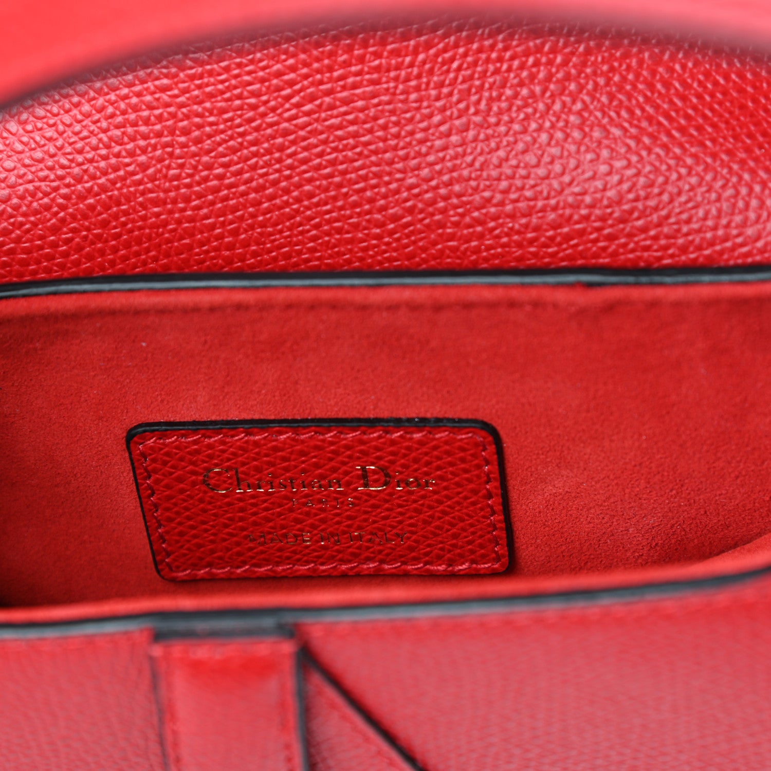 Christian Dior Grained Calfskin Mini Saddle Bag Red 6 of 8