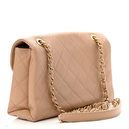 Chanel Calfskin Quilted Enchained Flap Beige 3 of 10