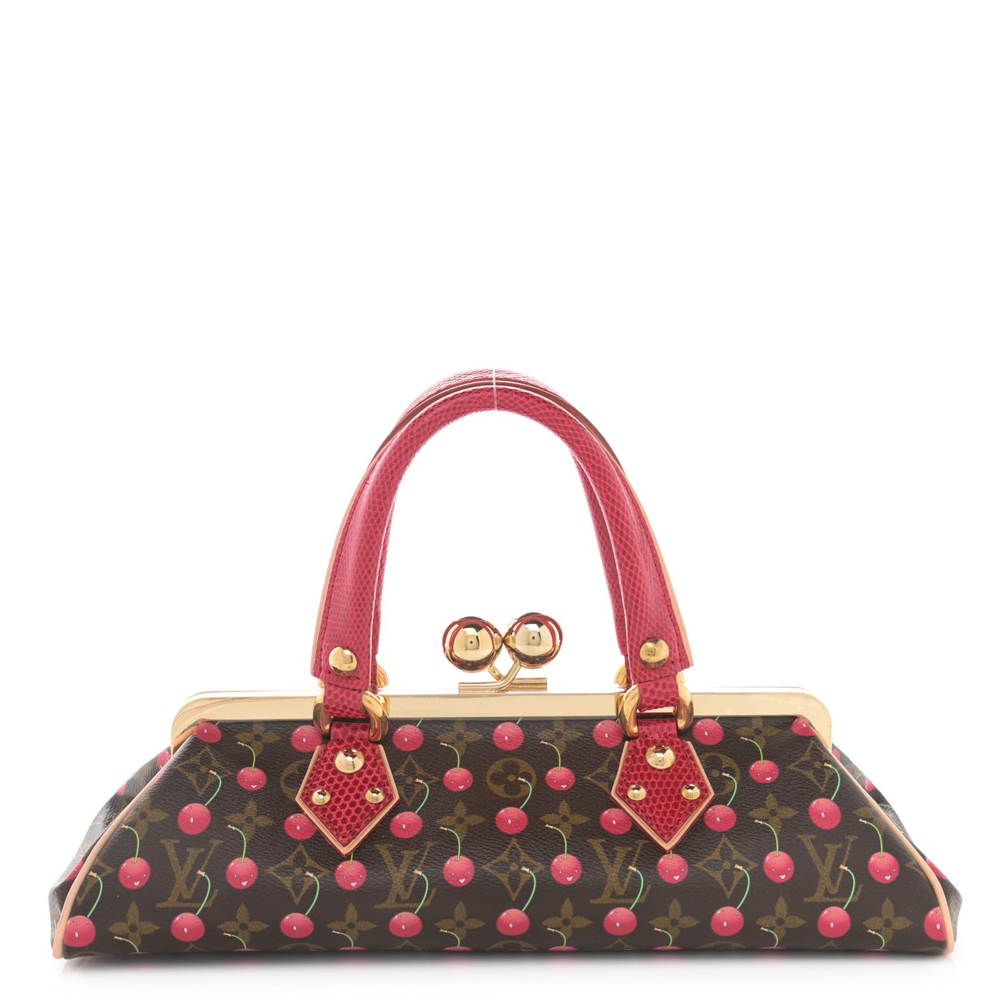 Monogram Cerises Lizard Sac Fermoir GM