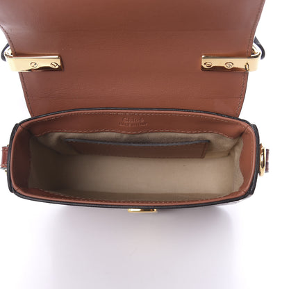 Chloe Calfskin Crocodile Embossed Mini C Double Carry Chestnut Brown 5 of 8