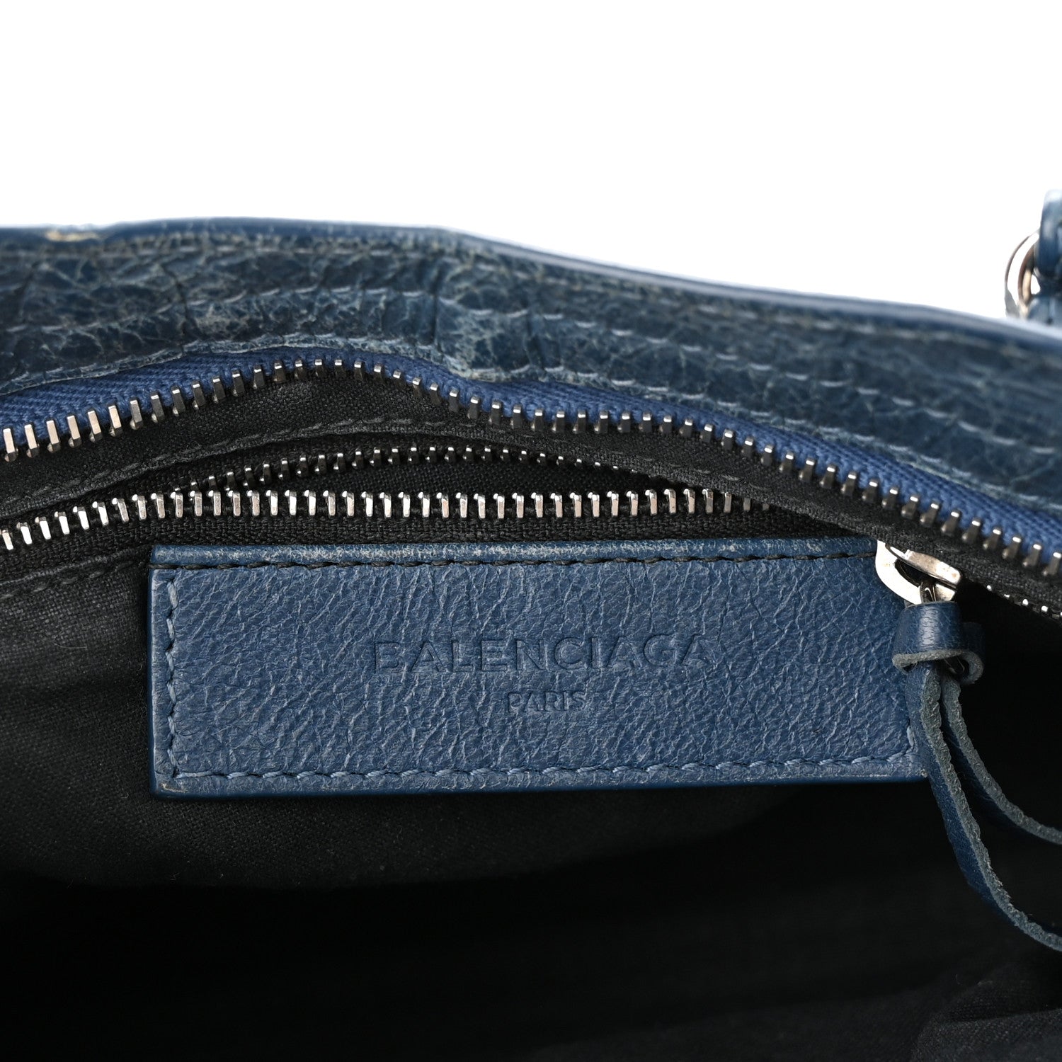 Balenciaga Agneau Classic Silver Hardware Mini City Bleu Profond 6 of 12