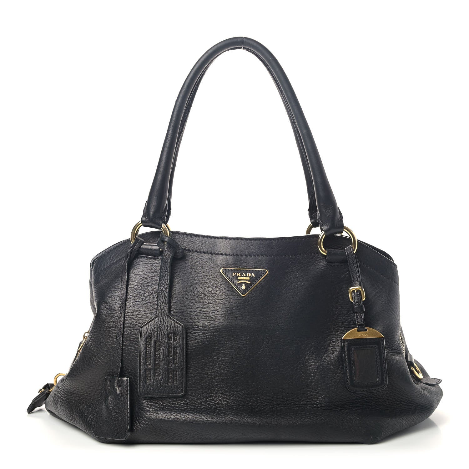 Prada Cervo Deerskin Satchel Black 1 of 9