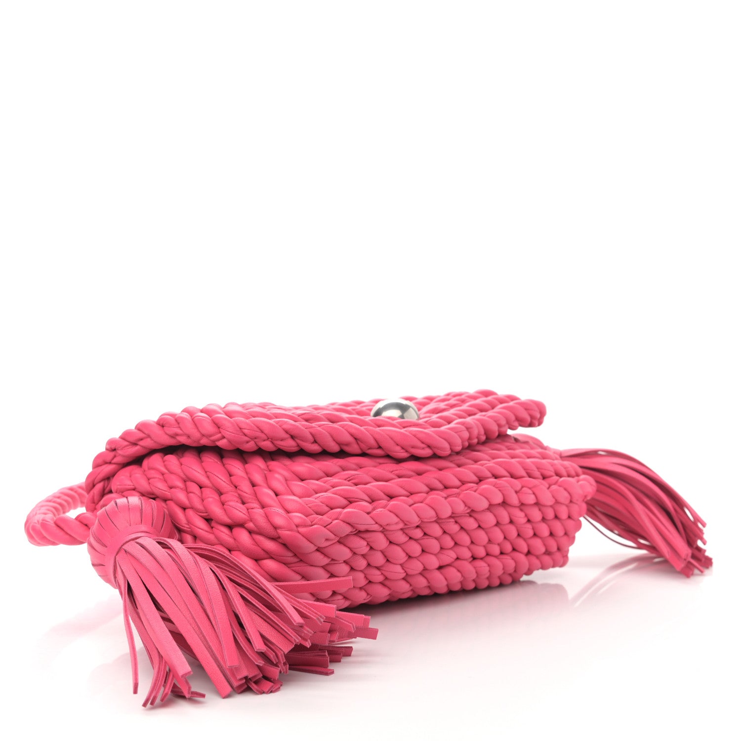 Bottega Veneta Lambskin Torchon Tasseled Twisted Shoulder Bag Lollipop 4 of 9