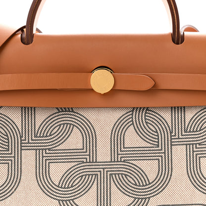 Hermes H Plume Canvas Vache Hunter Circuit 24 Herbag Zip Retourne 31 Gris Meyer Ecru Beige Naturel 9 of 11
