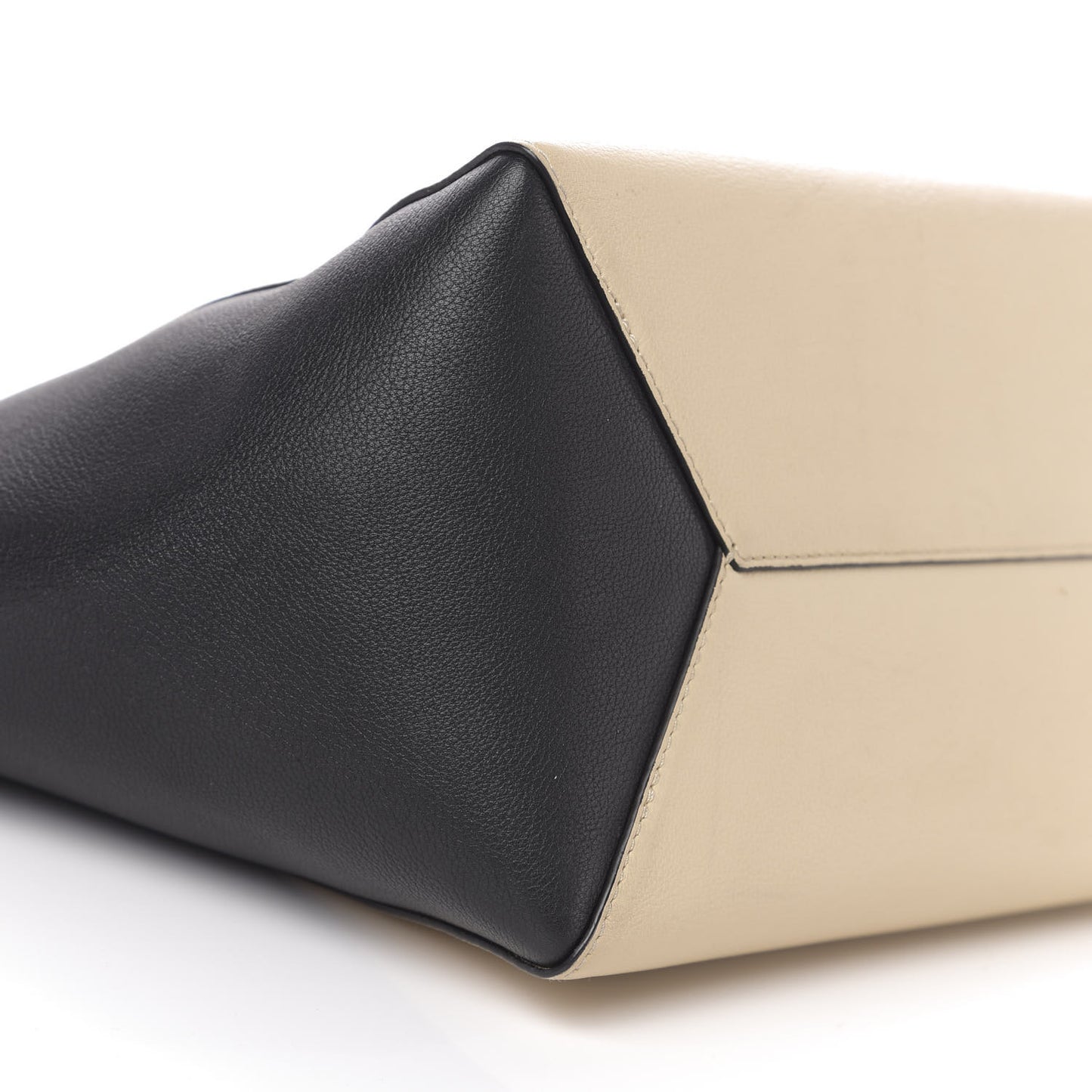 Calfskin Lockme Go Tote Black Vanilla