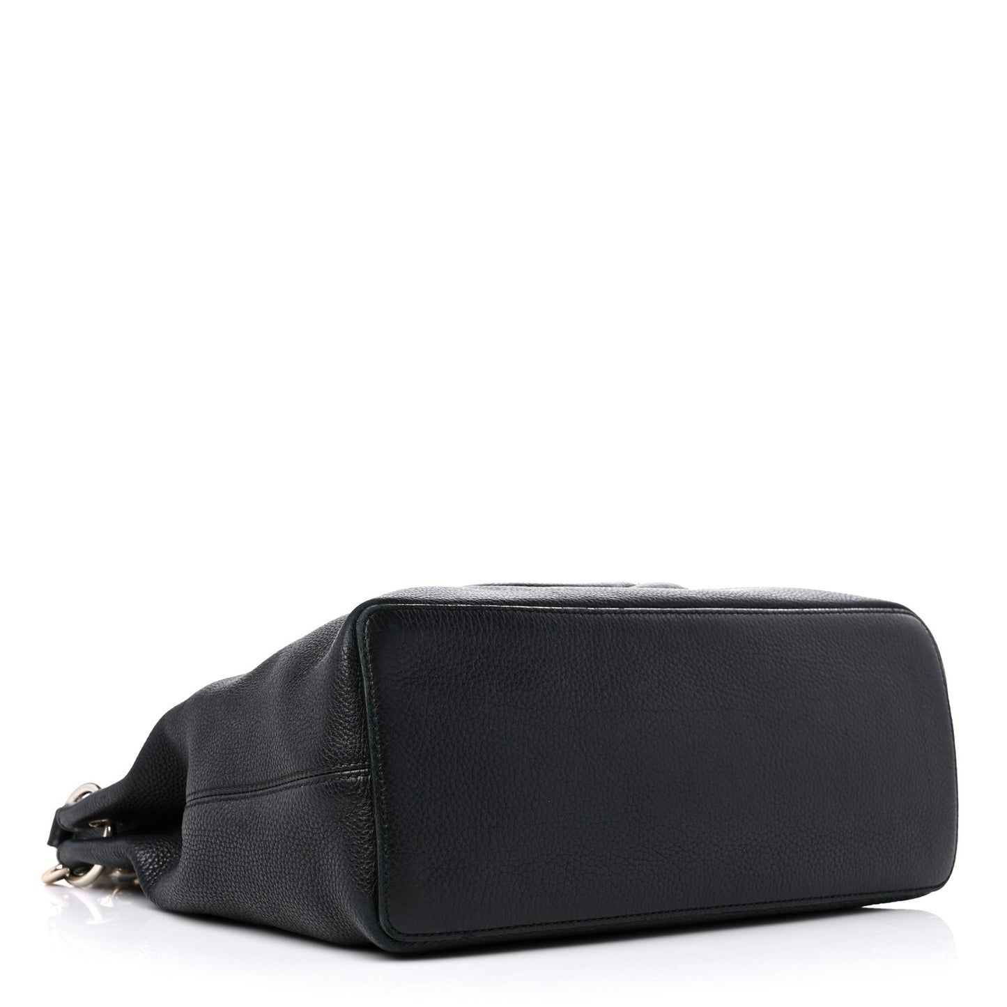 Pebbled Calfskin Large Soho Hobo Black