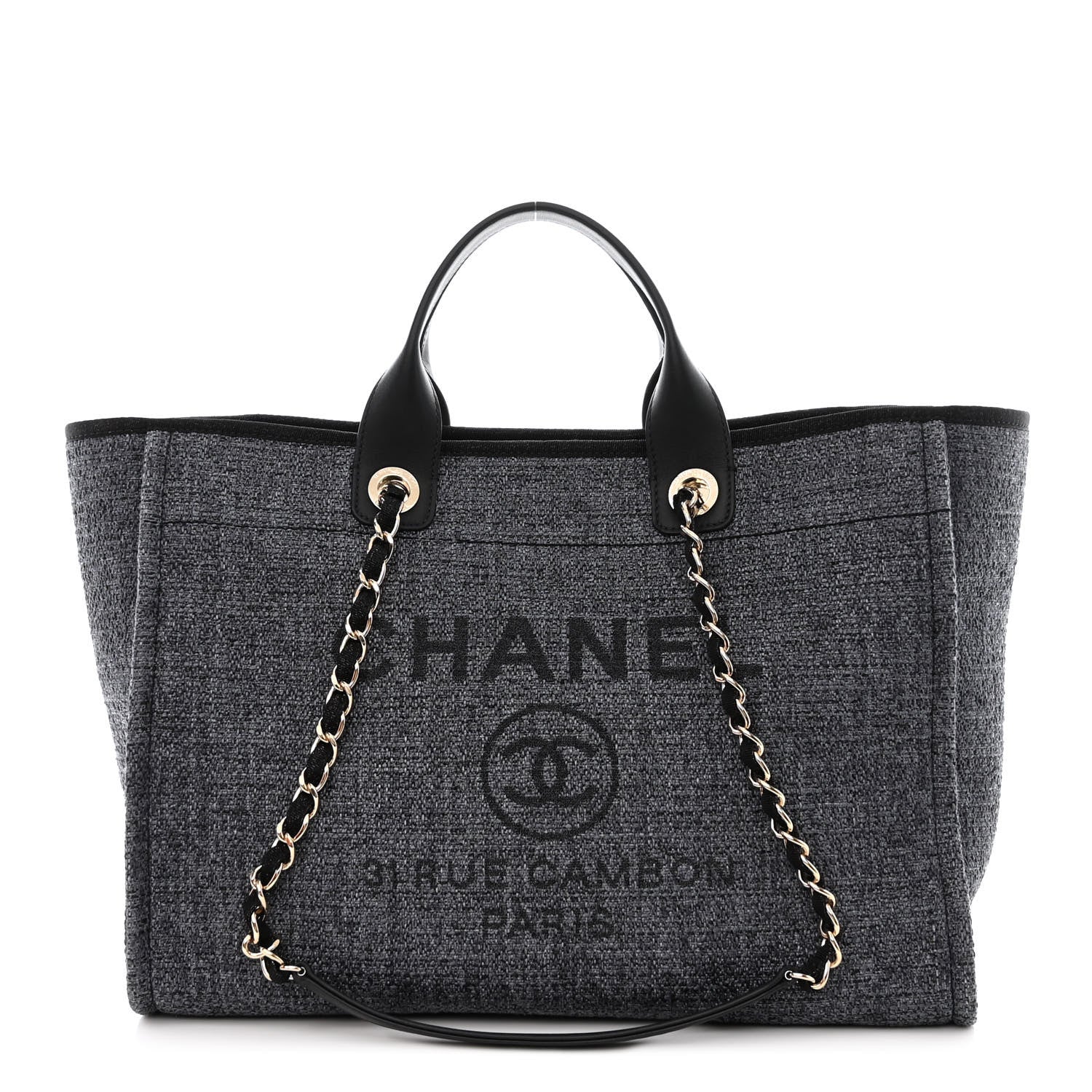 Chanel Lurex Boucle Medium Deauville Tote Black 1 of 11