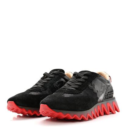 Christian Louboutin Suede Glitter Mens Loubishark Sneakers 41 Black 3 of 13