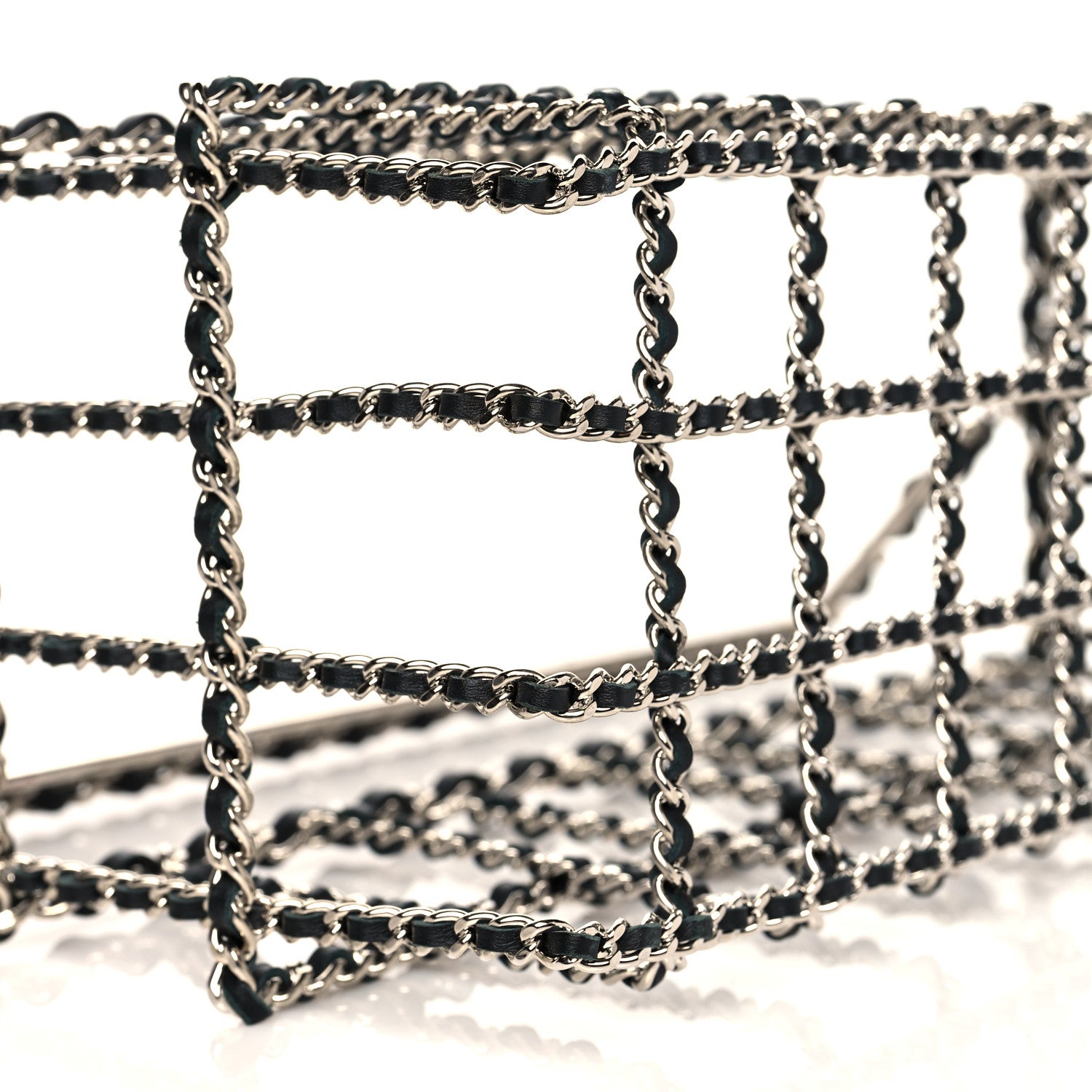 Chanel Brass Calfskin Grocery By Chanel Minaudiere Shopping Basket Silver 6 of 7