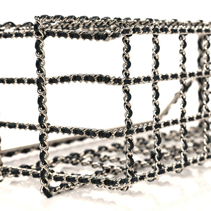 Chanel Brass Calfskin Grocery By Chanel Minaudiere Shopping Basket Silver 6 of 7