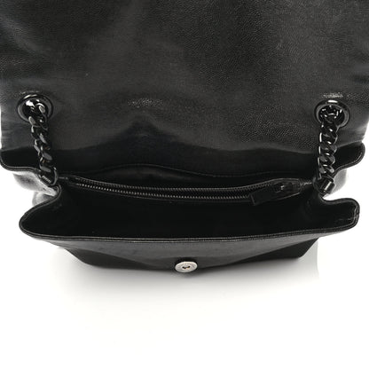 Saint Laurent Grain De Poudre Medium West Hollywood Monogram Fold-Over Black 4 of 4