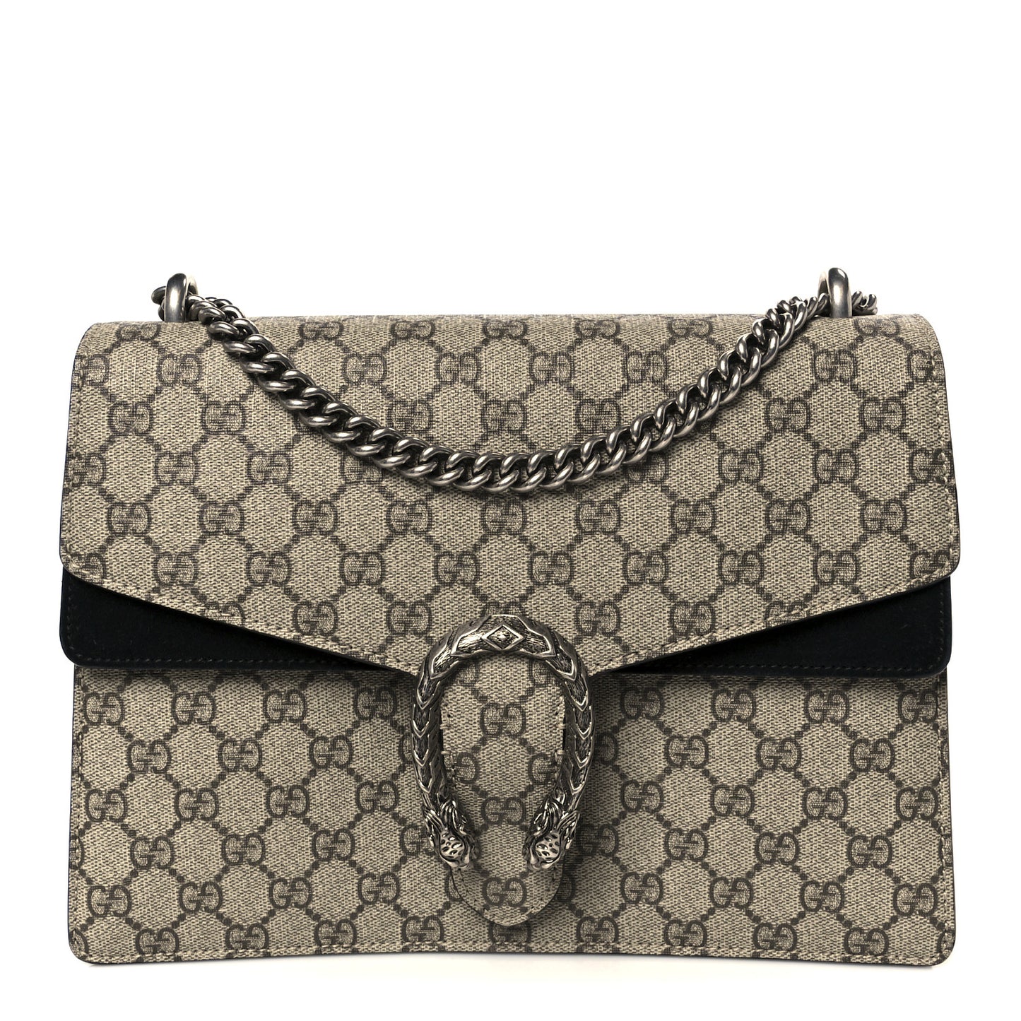 GG Supreme Monogram Medium Dionysus Shoulder Bag Black