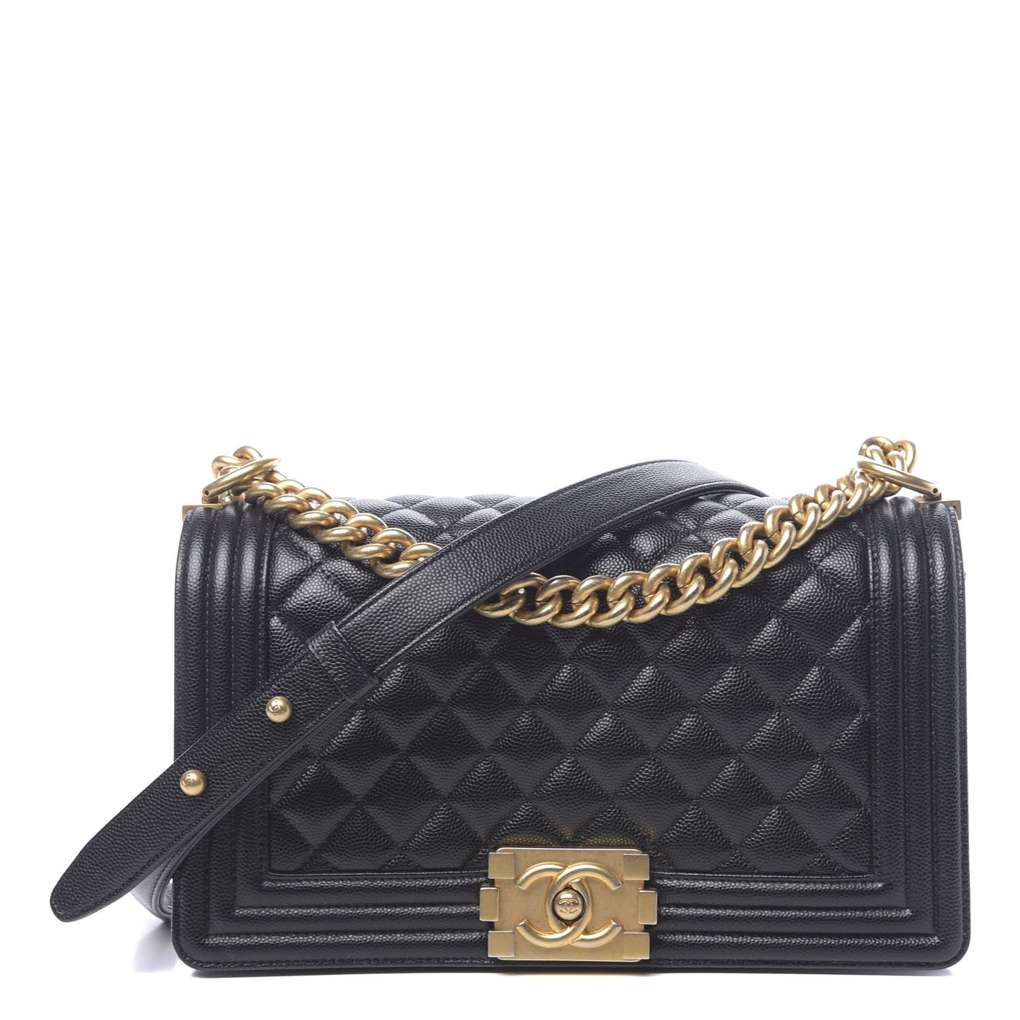 Caviar Quilted Medium Boy Flap Black