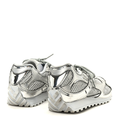 Bottega Veneta Calfskin Fishnet Fabric Orbit Sneakers 39 Silver 5 of 10