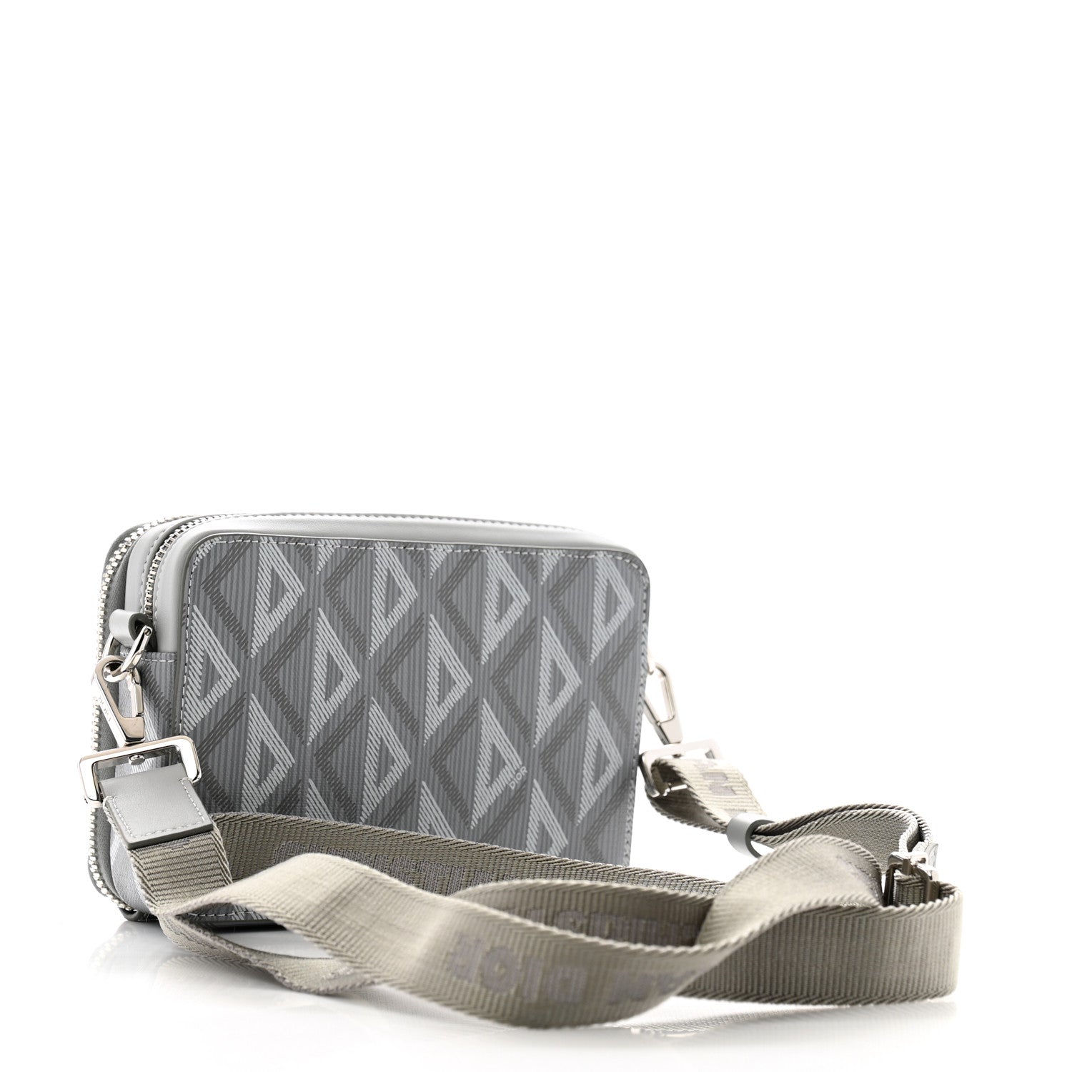 Christian Dior Coated Canvas CD Diamond Messenger Pouch Grey 3 of 13
