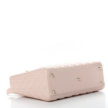 Christian Dior Lambskin Cannage Large Lady Dior Rose Poudre 6 of 14