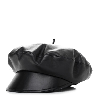 Christian Dior Lambskin Arty Beret Cap 57 Black 1 of 4