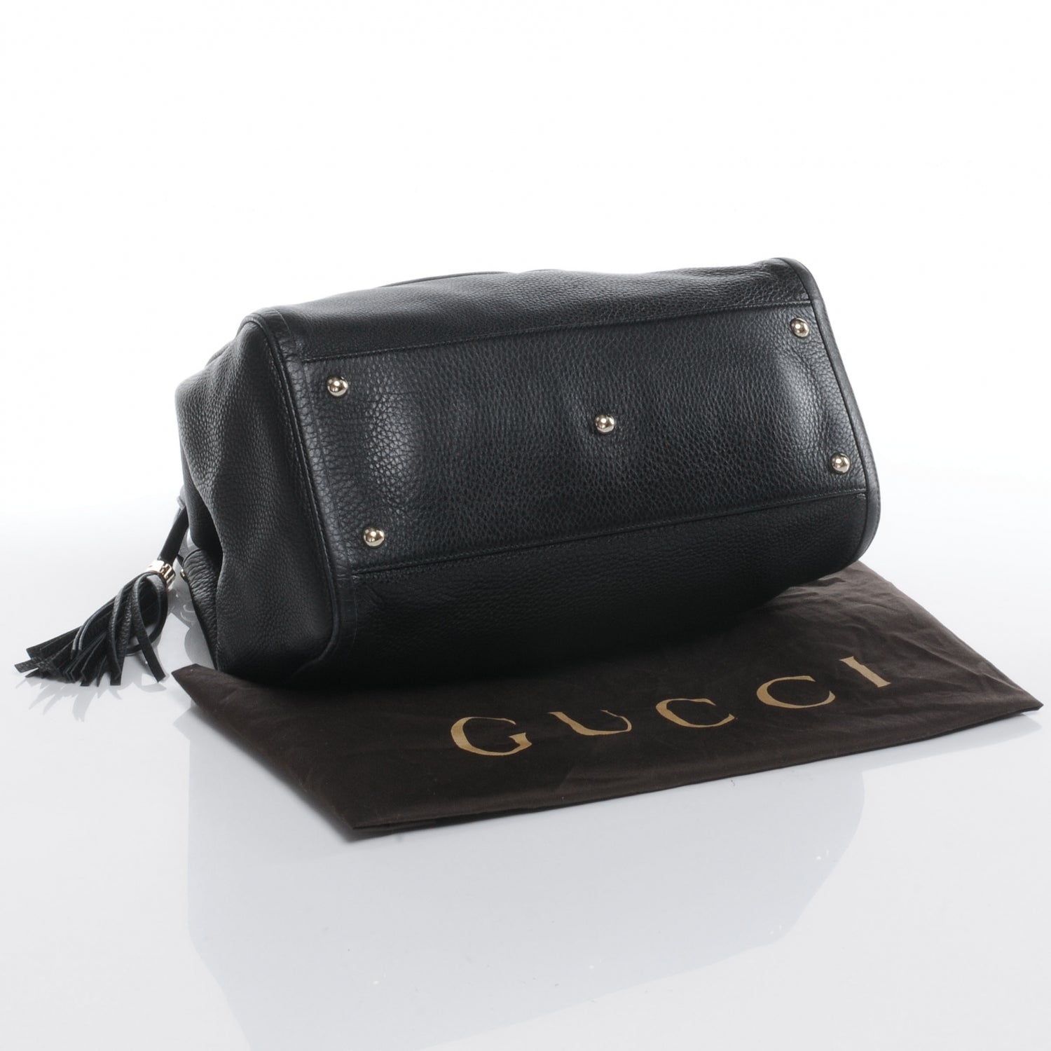 Gucci Pebbled Calfskin Medium Soho Shoulder Bag Black 4 of 7