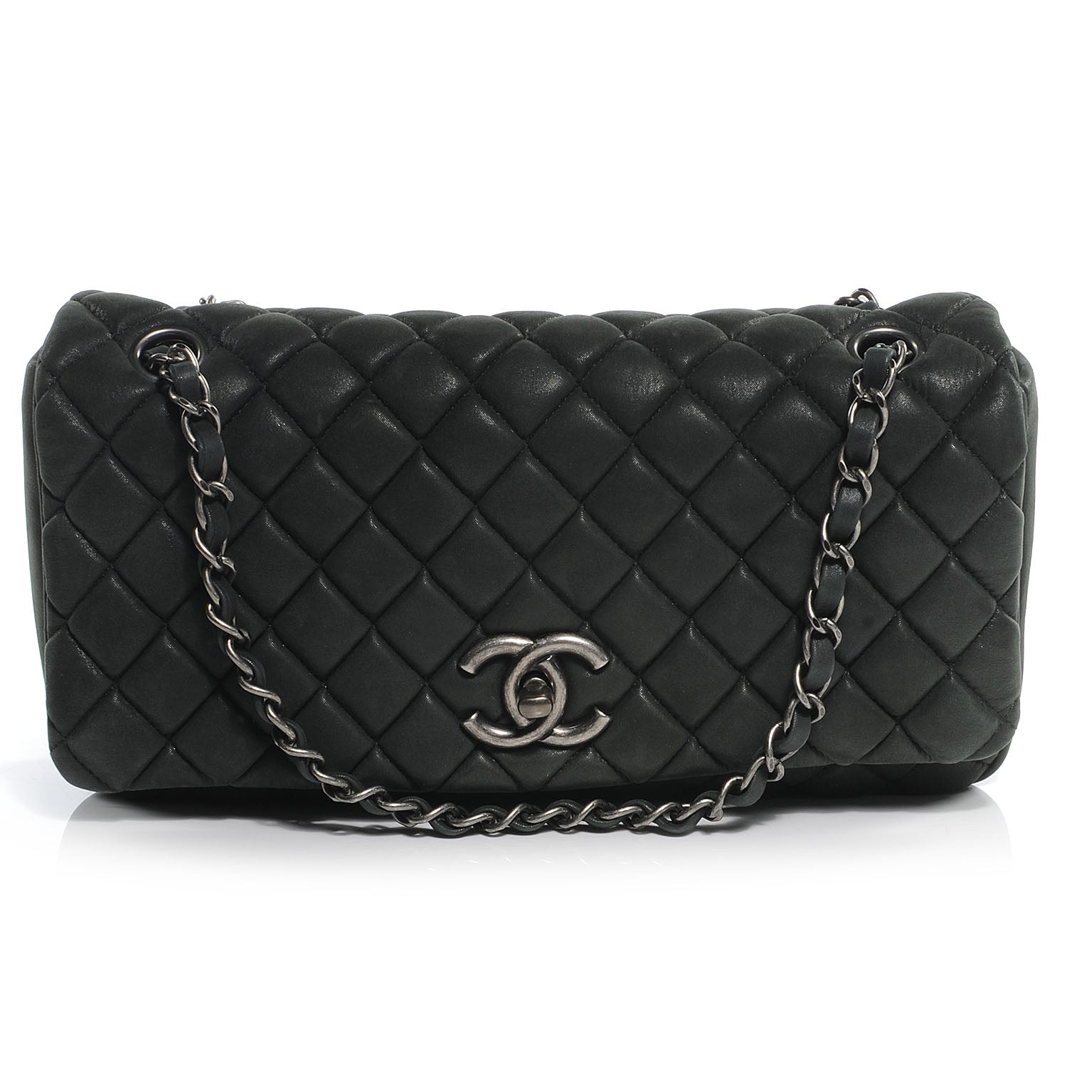 Chanel Iridescent Calfskin Small New Bubble Quilt Flap Black 1 of 8