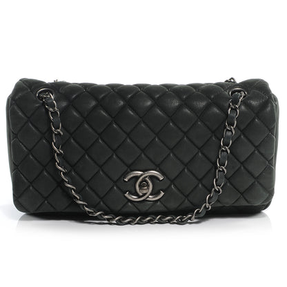 Chanel Iridescent Calfskin Small New Bubble Quilt Flap Black 1 of 8