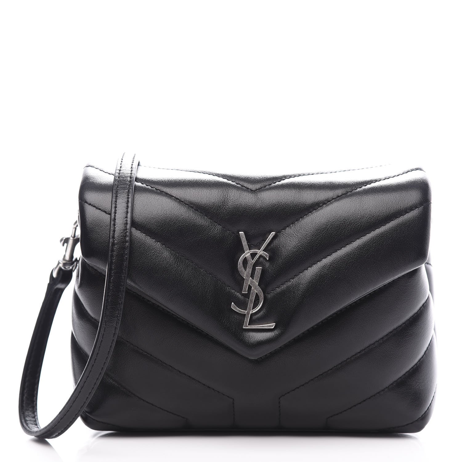 Saint Laurent Calfskin Y Quilted Monogram Toy Loulou Crossbody Bag Black 1 of 11