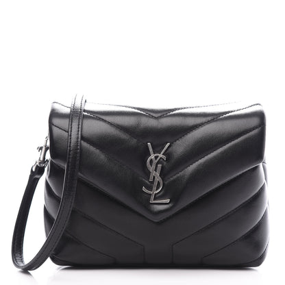 Saint Laurent Calfskin Y Quilted Monogram Toy Loulou Crossbody Bag Black 1 of 11