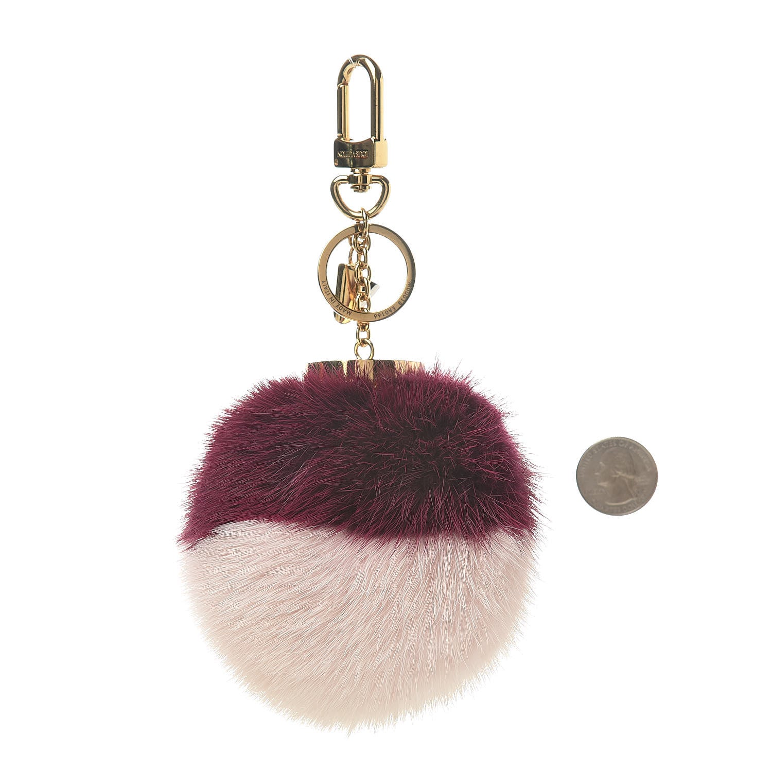 Louis Vuitton Mink Fur Bubble Duo Bag Charm Violet Pink 2 of 4