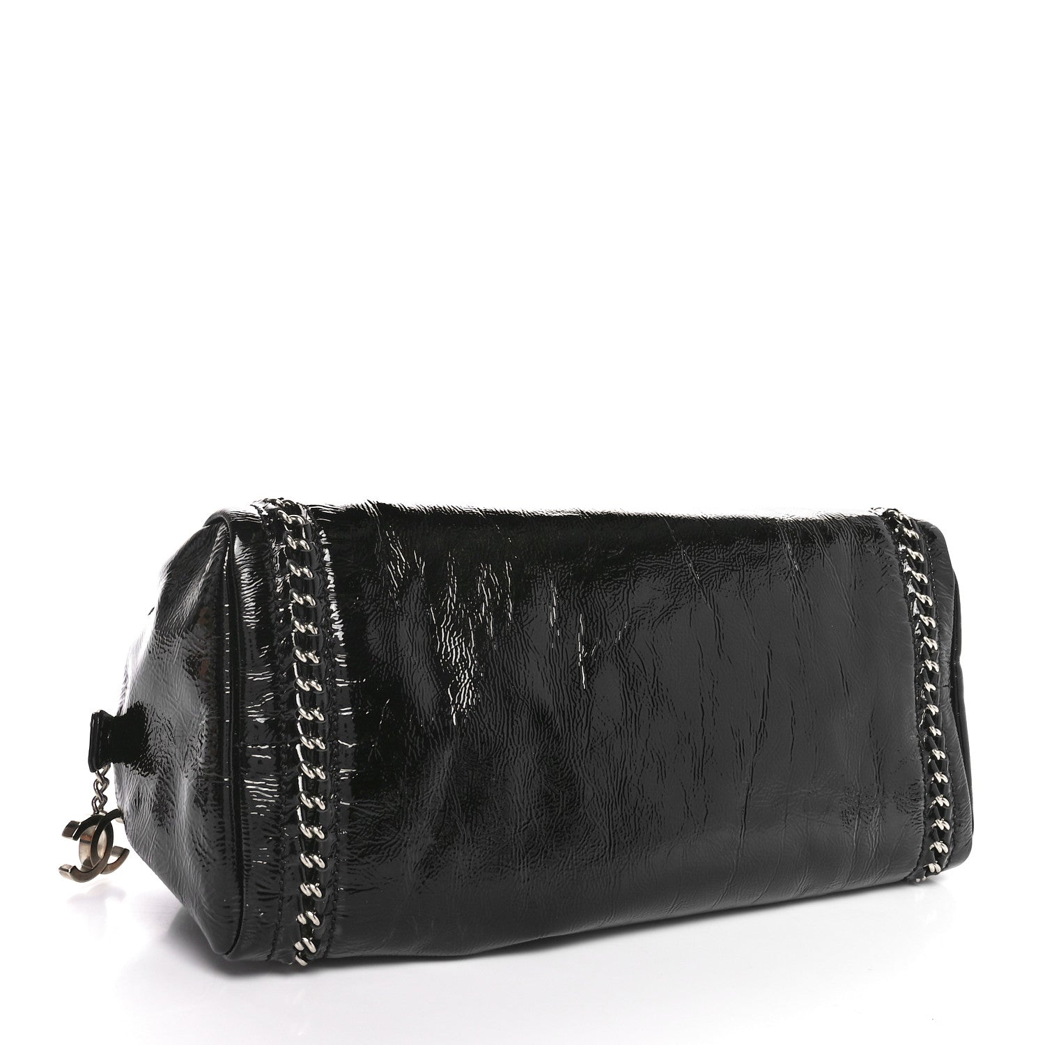 Chanel Patent Medium Luxe Ligne Bowler Black 4 of 11