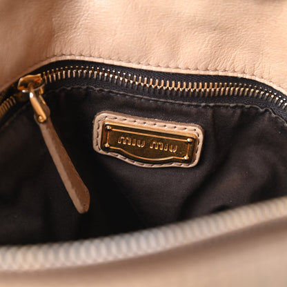 Miu Miu Vitello Lux Medium Bow Bag Cammeo 9 of 14