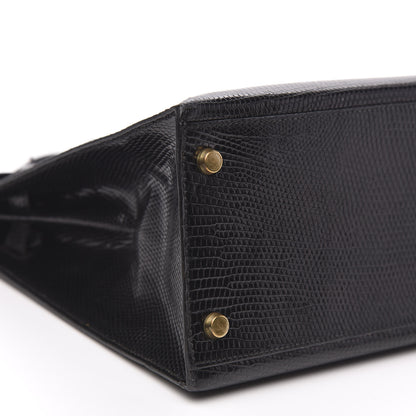 Hermes Lizard Kelly Sellier 32 Black 31 of 35