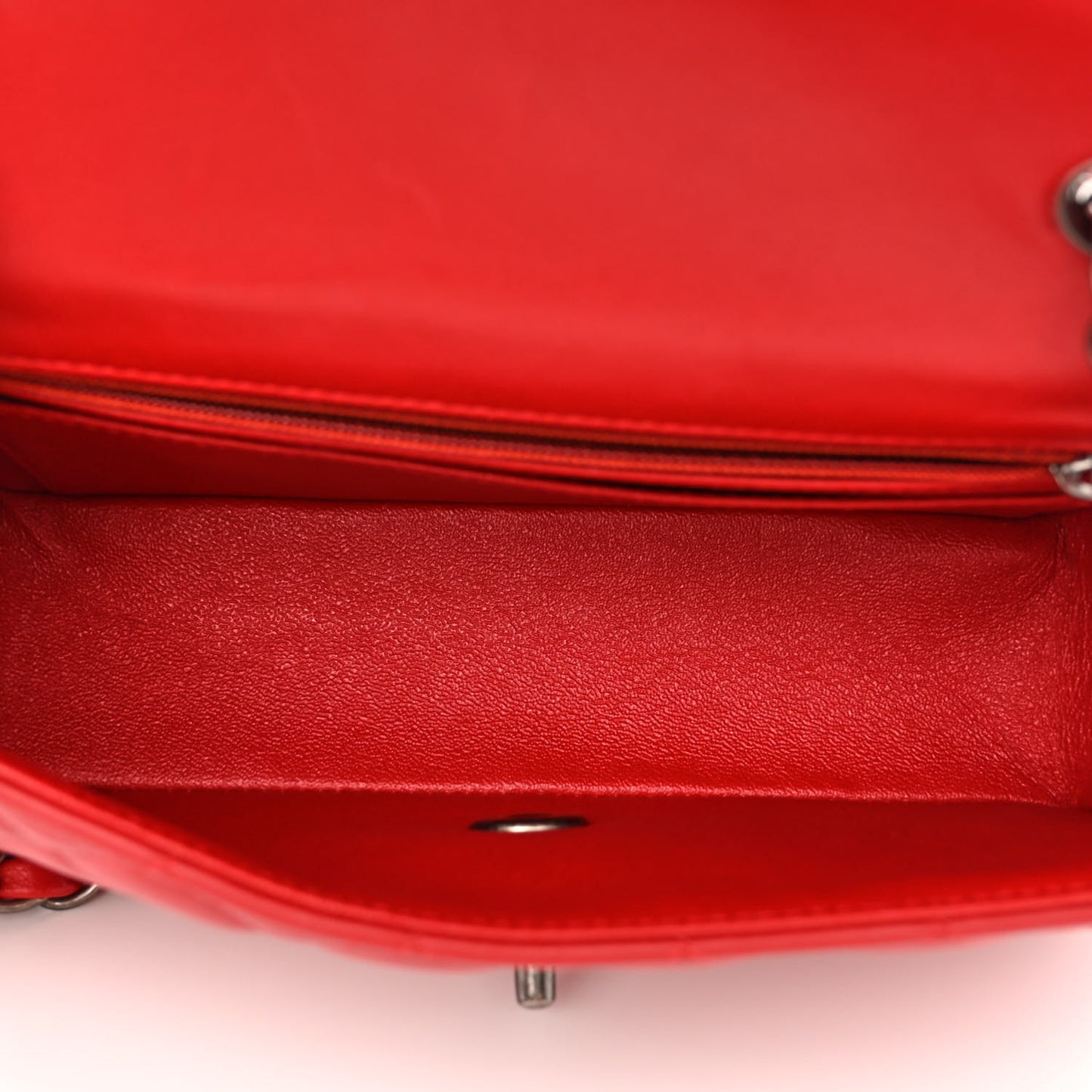 Lambskin Quilted Mini Rectangular Flap Red