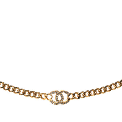 Chanel Crystal Chain Link CC Choker Necklace Gold 1 of 7
