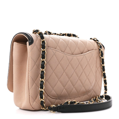 Chanel Caviar Quilted Medium CC Filigree Flap Beige Black 3 of 10