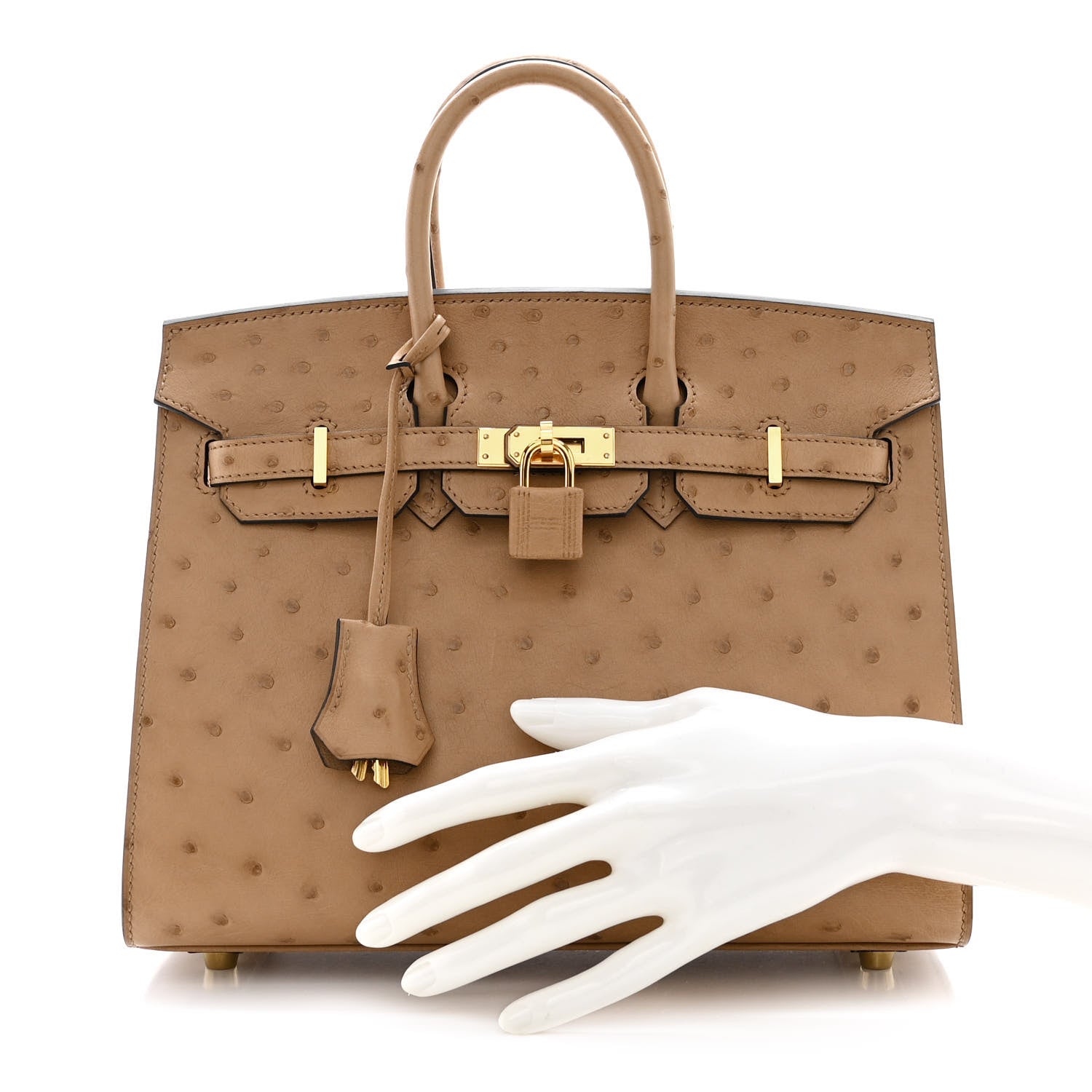 Hermes Ostrich Birkin Sellier 25 Chai 2 of 11