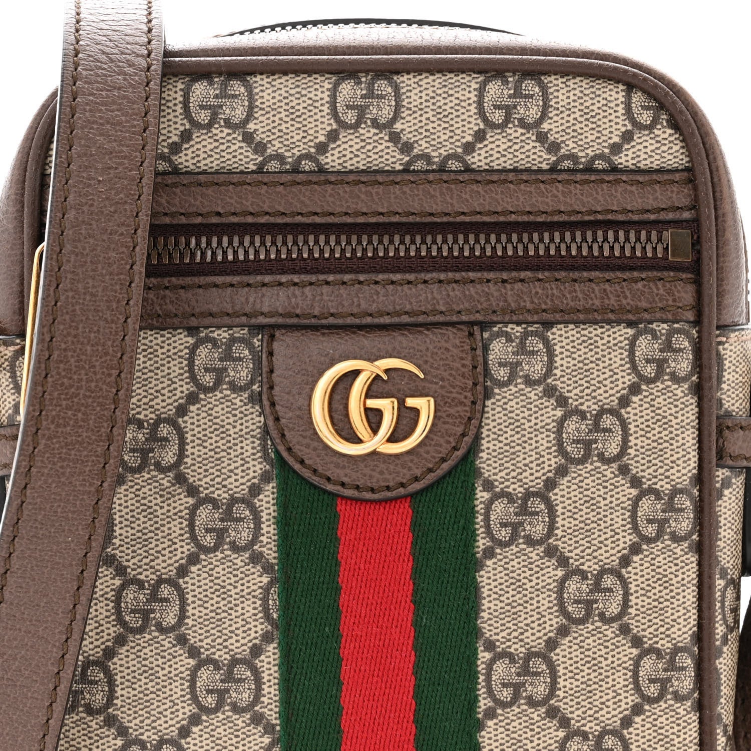 Gucci GG Supreme Monogram Web Mini Ophidia Messenger Brown 8 of 11