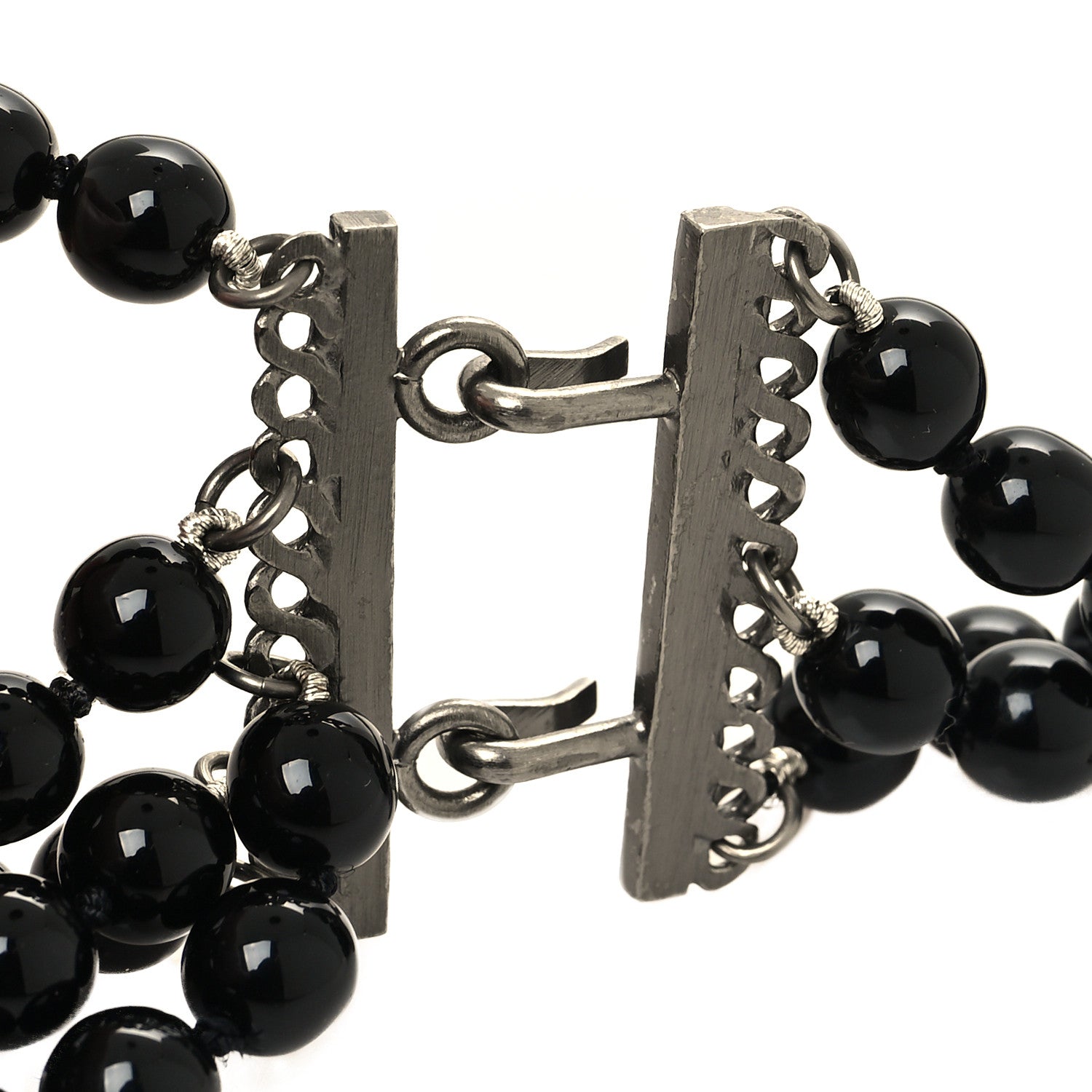 Chanel Gripoix Beaded Multi Strand Belt Ruthenium Black 3 of 4