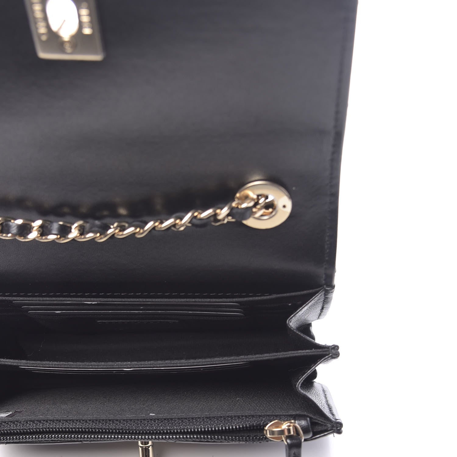 Chanel Lambskin Quilted Mini Trendy CC Wallet On Chain WOC Black 5 of 13