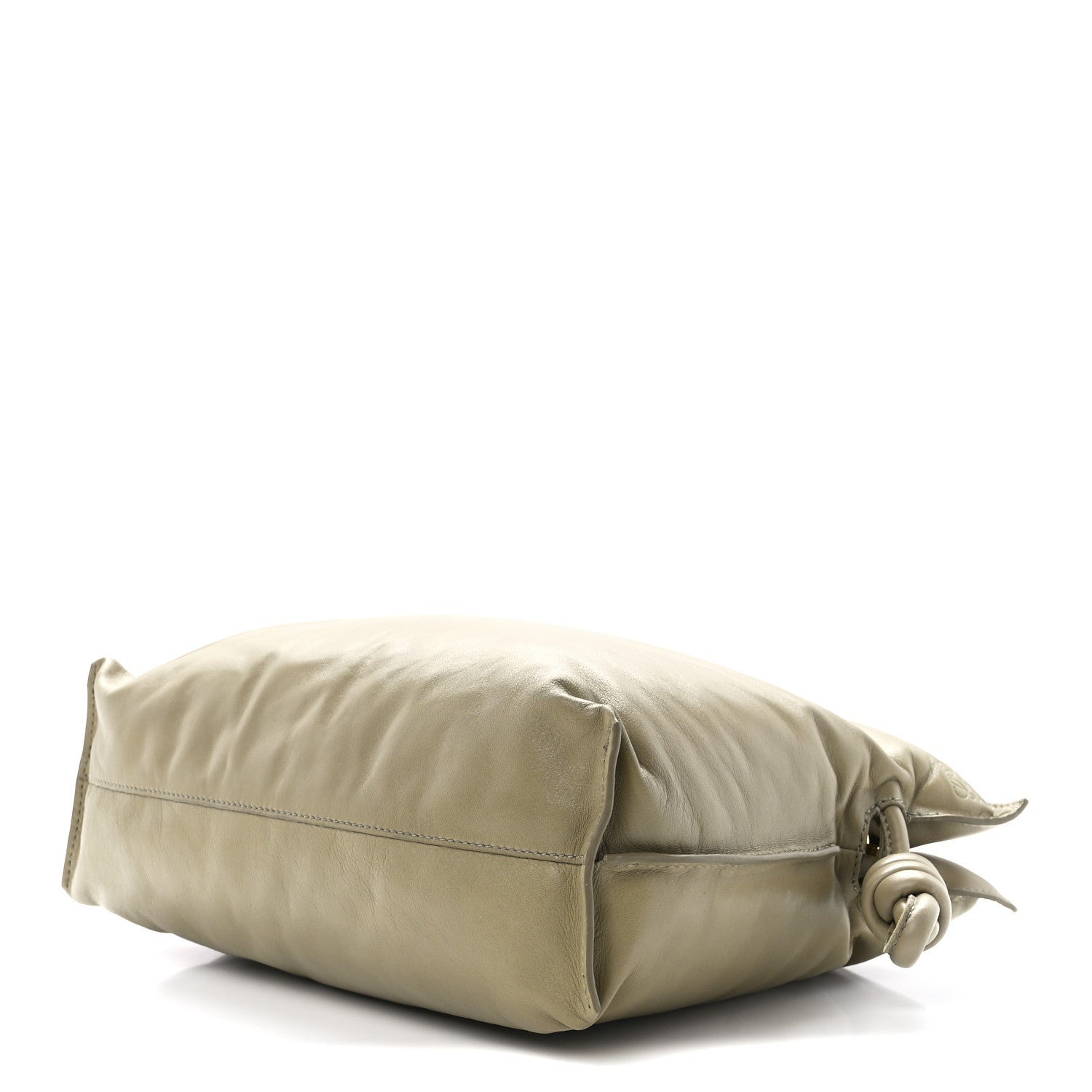 Loewe Shiny Nappa Lambskin Puffer Flamenco Knot Clutch Clay Green 9 of 11