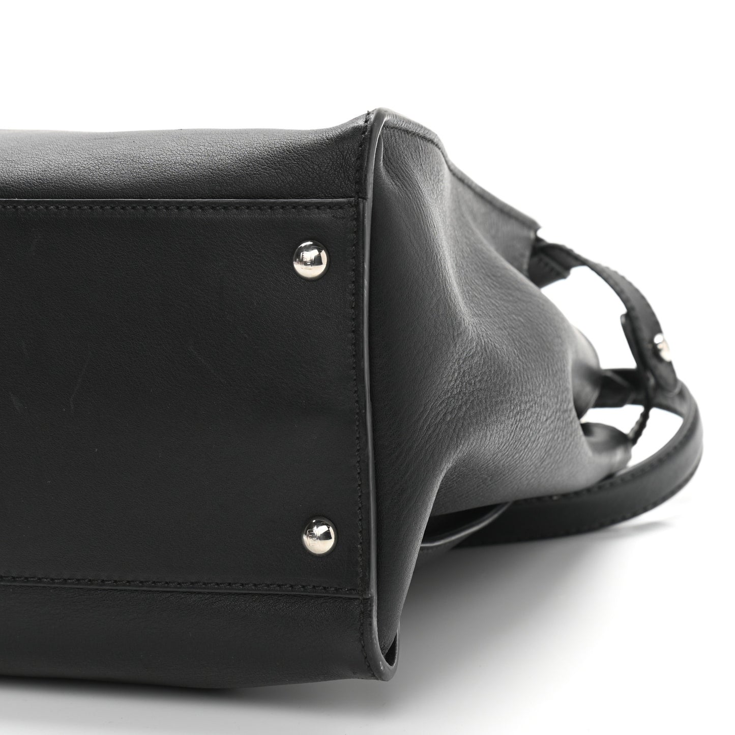 Vitello Dolce Marmol Patent Crocodile Trapuntata Large Peekaboo Iconic Satchel Black Fumo