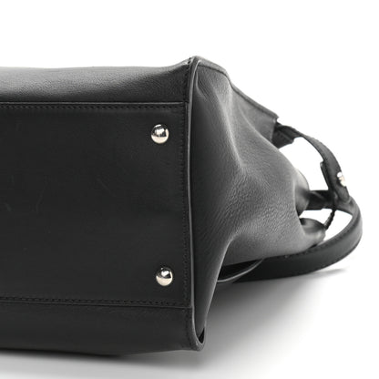 Fendi Vitello Dolce Marmol Patent Crocodile Trapuntata Large Peekaboo Iconic Satchel Black Fumo 11 of 13